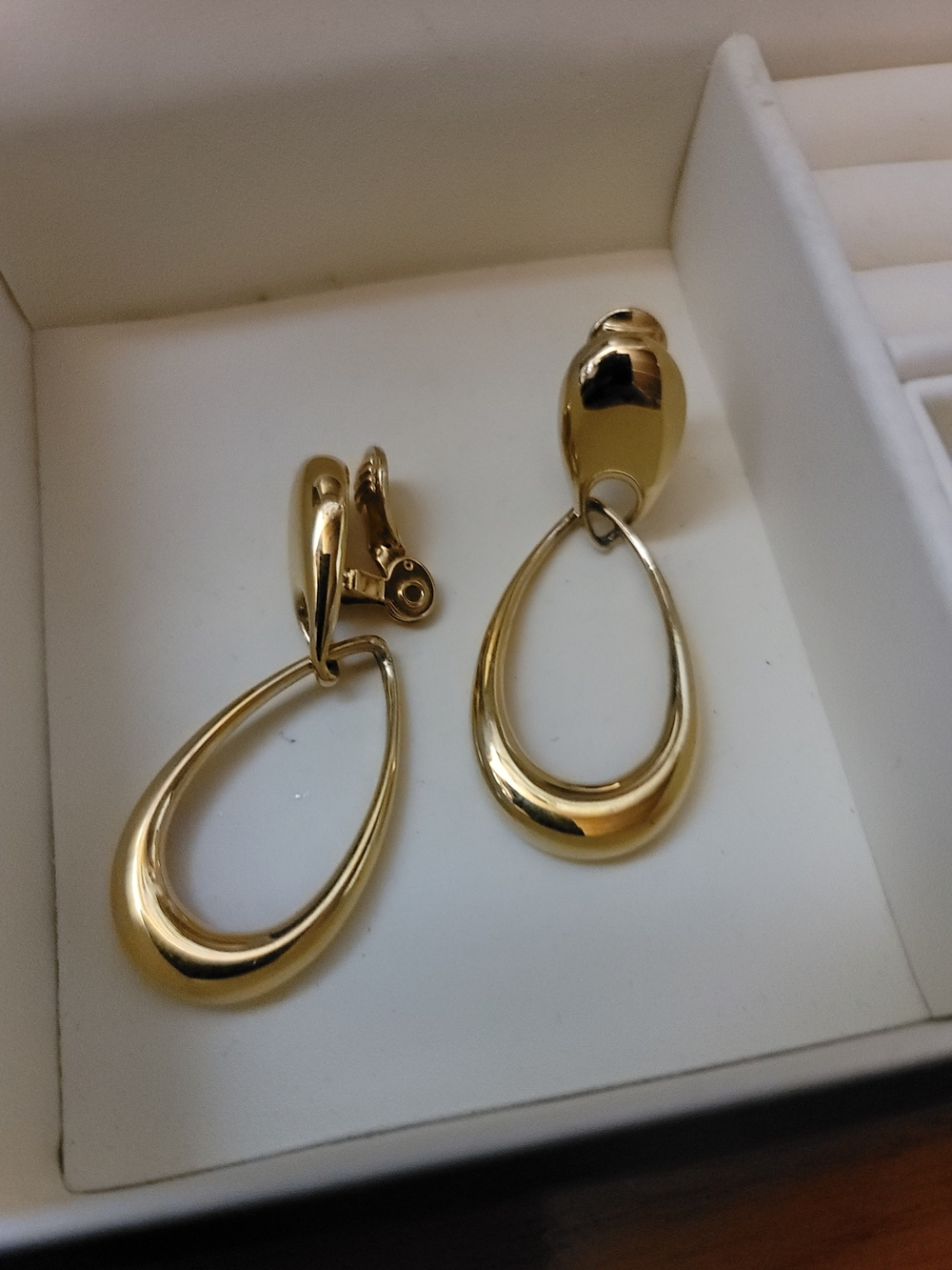 Monet Gold-Tone Open Teardrop Clip-On Earrings